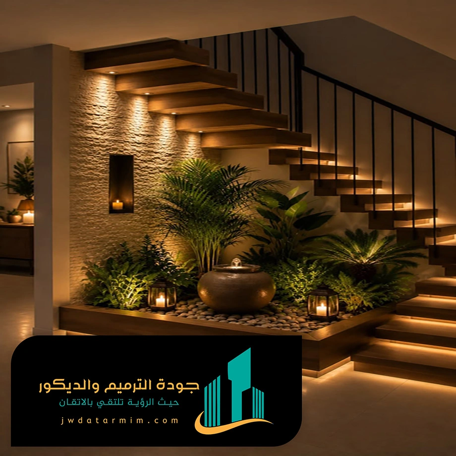 ديكور جدار الدرج شمال الرياض