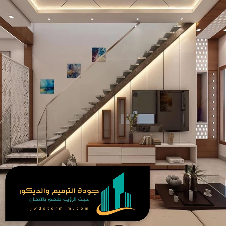 ديكور تلفزيون تحت الدرج بالرياض
